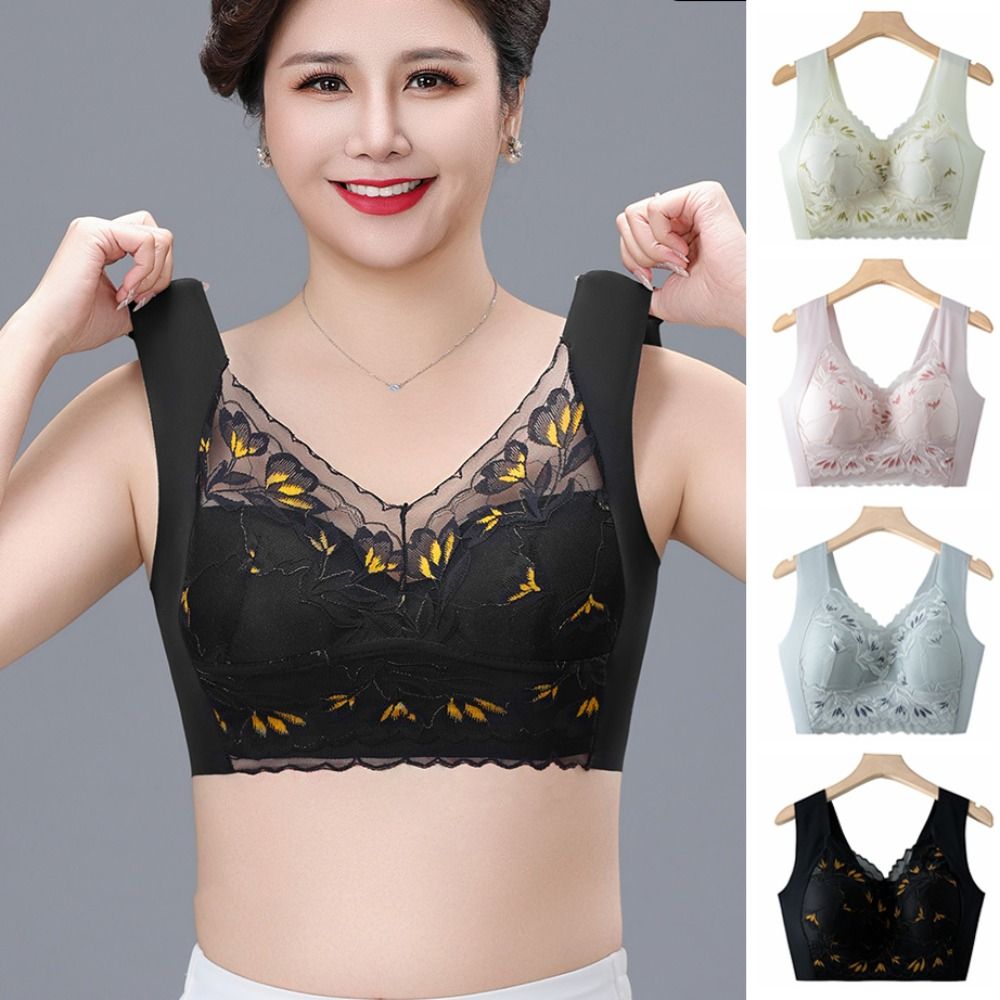 Plunge Bra Push Up - Büyük Beden Dantelli Balensiz Sütyen Destekli